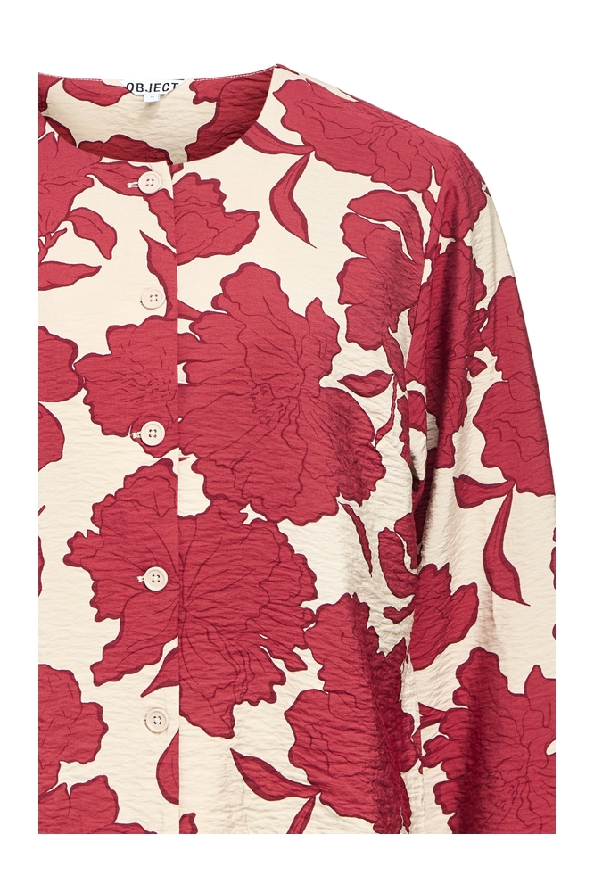 OBJJACIRA L/S LO SHIRT DIV 23047516 Humus/Karanda red flower